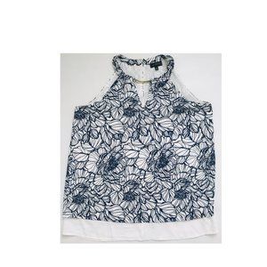 The Limited mock neck sleeveless white top size M